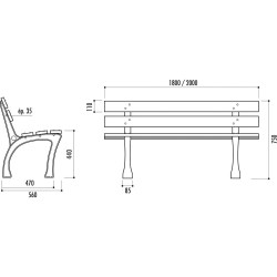 Banc public en bois exotique Burgos