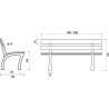 Banc public en bois exotique Burgos