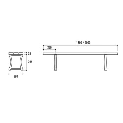 Banquette extérieur en bois exotique Pampelune