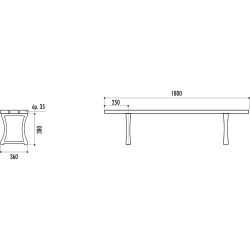 Banquette extérieur public en pin classe 4 autoclave Stuttgart