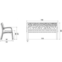 Banc public en plastique recyclable Maverick