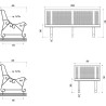 Banc public Santiago 2 pieds en tôle perforée - Trous ronds