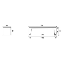 Banquette extérieur en béton Rhéa