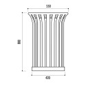 Poubelle de ville en fer plat Caracas 85 litres
