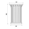Poubelle de ville en fer plat Caracas 85 litres