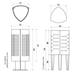 Poubelle de ville sur pieds Scuderia mini 40 litres