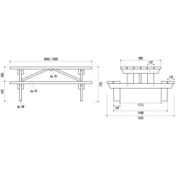 Table pique nique bois Hanovre