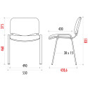 Chaise Iso, assise et dossier tissu enduit M2