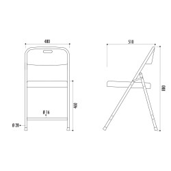 Chaise pliante polyéthylène malaga