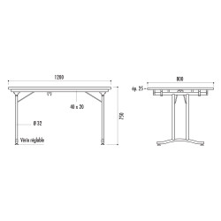 Table rectangulaire pliante et empilable Rimini