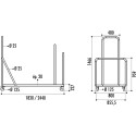 Chariot roulant pour table Grenade 153, 183 cm et Tarragone 183 cm