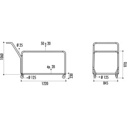 Chariot roulant pour tables rondes ø 120 à 180 cm