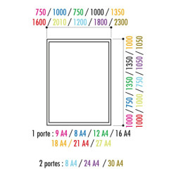 Vitrine extérieur double battant 1000 - Vitre plexichoc