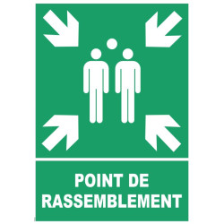 Panneau point de rassemblement avec picto