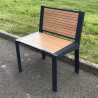 Chaise d'extérieure en compact stratifié Teck + acier - Léognan