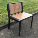 Chaise d'extérieure en compact stratifié Teck + acier - Léognan