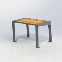 Tabouret extérieur en compact stratifié Teck + acier - Léognan