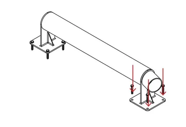 Installation du guide roues pour quai livraison etape 2 Mode d'emploi du guide roues romeo etape 2