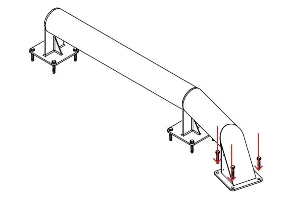 Installation du guide roues pour quai livraison etape 4 Mode d'emploi du guide roues romeo etape 4