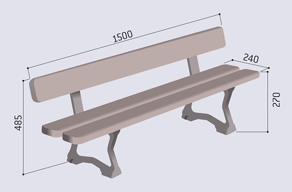 Dimensions du banc pour enfant Mora Junior