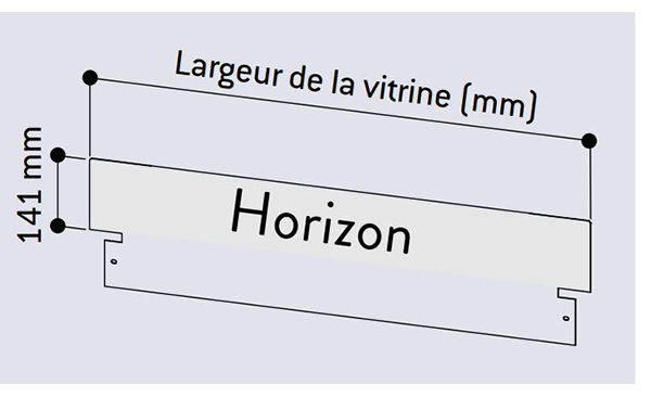 Dimensions bandeau horizon pour vitrine d'information