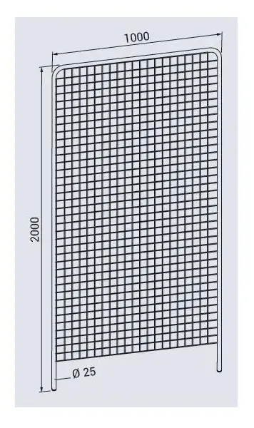 Dimensions grille d'exposition Dimensions lot de 3 grilles d'exposition