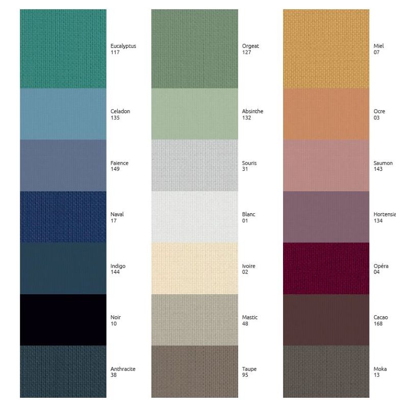 Echantillon couleur tissu pare solaire ignifuge Corte