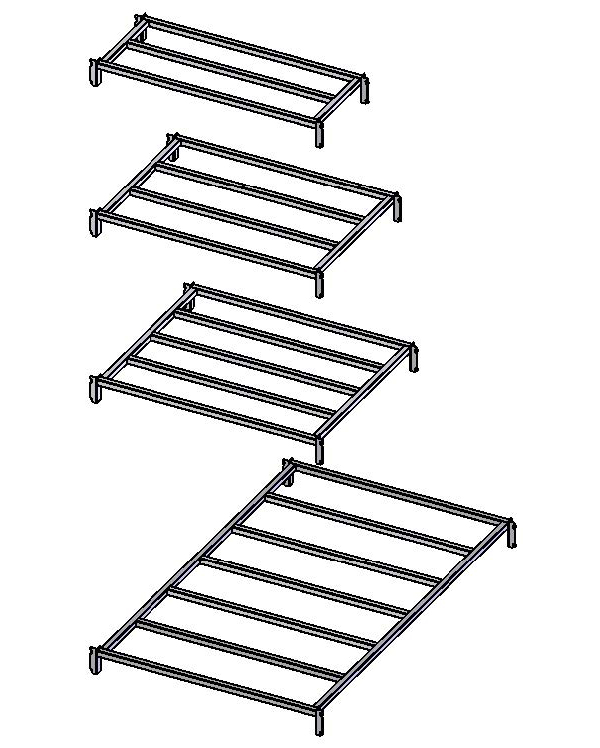 Tablettes tubulaires supplémentaires pour rayonnage Flip