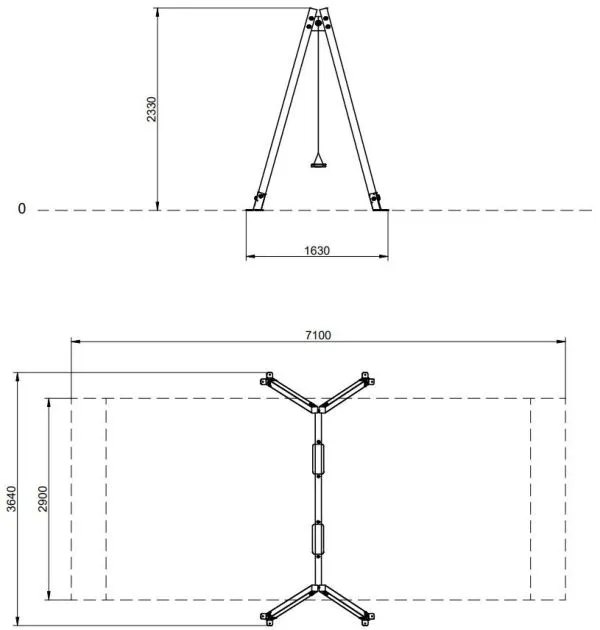 Dimensions de la balancoire benito reb 2 vue ensemble balancoire benito reb 2