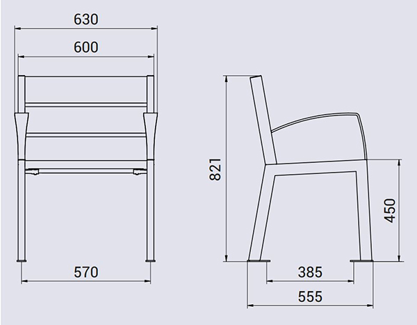 Vue éclatée fauteuil extérieur Silaos