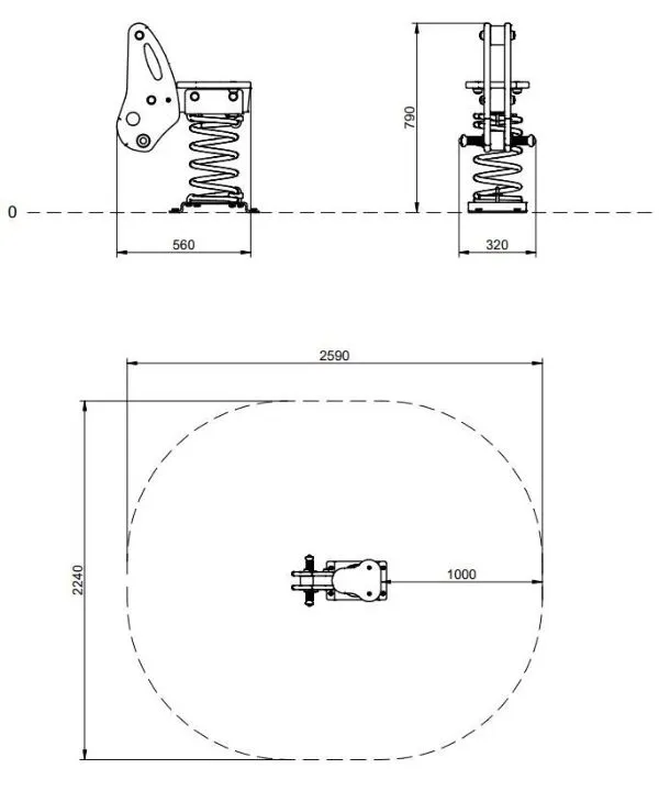 Dimensions du jeu sur ressort benito map vue ensemble jeu ressort benito map