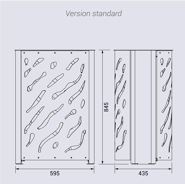 Vue éclatée corbeille de ville venise standard