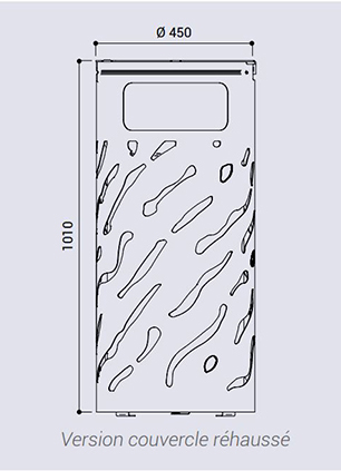 Dimensions poubelle de ville Venie 