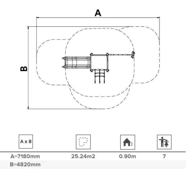 Dimensions de la structure pour enfant benito reb 3 vue ensemble structure benito reb 3