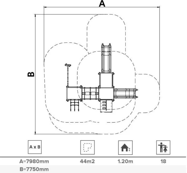 Dimensions du structure jeux benito reb 6 vue ensemble structure jeux benito reb 6